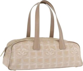 Chanel Pre-owned Handbags, female, Beige, Size: ONE SIZE Pre-owned Vintage Nylon Handbag