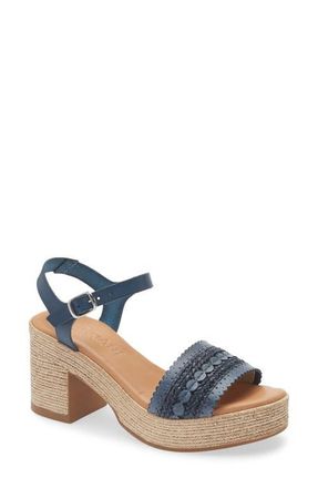 Cordani Markelle Espadrille Ankle Strap Platform Sandal in Blue Leather at Nordstrom, Size 8.5Us