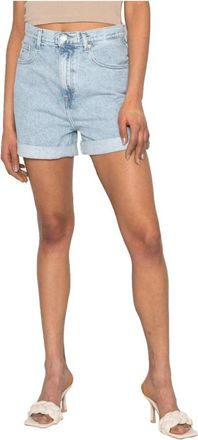 Tommy Hilfiger Denim Mom Shorts - Dames - Denim shorts - Blauw - W26 - Denim - Korte Broeken