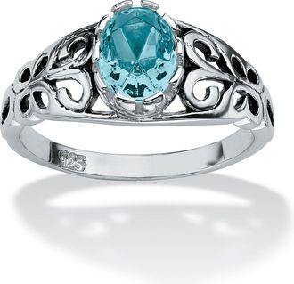 Palm Beach Jewelry Simulated Birthstone Sterling Silver Ring