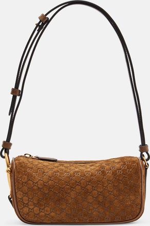 Gucci Borsa a spalla in suede GG