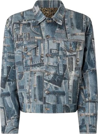 Roberto Cavalli Capsule Collection Patchwork Denim Jacket - Heren - Spijkerjassen - Blauw - L - Denim - Jassen