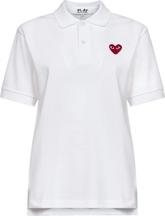 Comme Des Gar&ccedil;ons Polo shirt van katoen-piqu&eacute; - Dames - Polos - Wit - 2XL - Katoen - Tops