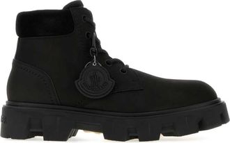 Moncler Black Suede Ankle Boots