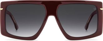 Victoria Beckham 59mm Rectangular Sunglasses in Burgundy/Dark Grey Sf at Nordstrom