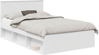 vidaXL Bed Frame with Headboard White 120 x 200 cm Engineered wood vidaXL