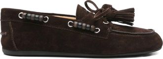 Miu Miu Suede Deck Shoes With Tassels