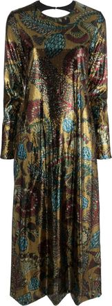 La DoubleJ Swank sequinned floral-print dress - women - Polyester - L - Yellow