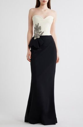 La Petite Robe Di Chiara Boni Grenawa Appliqu&eacute; Sleeveless Dress in 802 Cream/black at Nordstrom, Size 12 Us