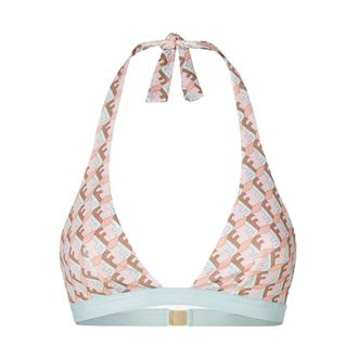 Fendi Badmode, Dames, Roze, XS, Triangle Bikini Top FF Waves