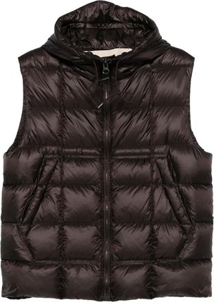 Ten c Gilet trapuntato con cappuccio - Marrone