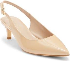 Stuart Weitzman Dancer 50 Kitten Heel Slingback Pump in Golden Beige at Nordstrom Rack, Size 6.5