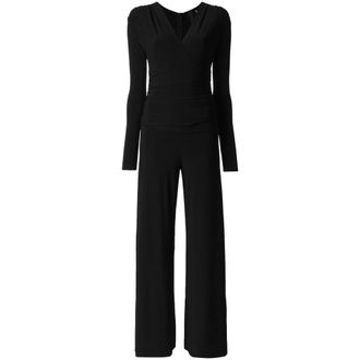 Norma Kamali V-Neck Long Sleeve Jumpsuit