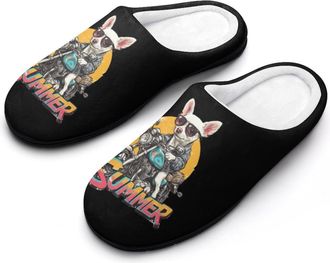 Generic Motorcycle Lover Funny Mens Cotton Slippers Soft Non-Slip Rubber Sole House Slipper Indoor Outdoor