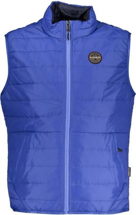 Napapijri Stijlvolle Mouwloze Jas met Contrastdetails - Heren - Bodywarmers - Blauw - S - Polyester - Jassen