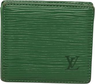 Louis Vuitton Porte Monnaie Boîte Green Leather Wallet (Pre-Owned)