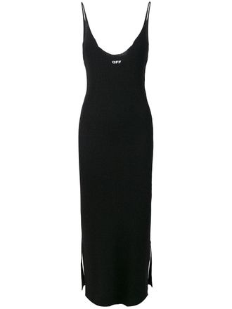 Off-white ribbed dress - women - Polyamide/Viscose - 38 - Black