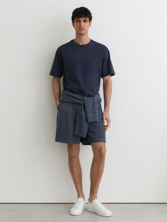 Reiss Airforce Blue Cotton-piqu&eacute; Garment-dyed Shorts, Xxl