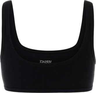 Versace Womens Black Stretch Cotton Bra Exterior: Elastane Costumi Da Bagno Swimwear