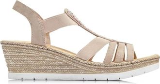 Rieker Beige Platte Sandalen voor Vrouwen - Dames - Sleehakken - Beige - 38 EU - Schoenen