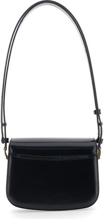 Ami Womens Shoulder Bag Paris Black Leather Calf