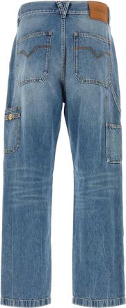 Versace Mens Denim Jeans Lightblue Exterior: Cotton