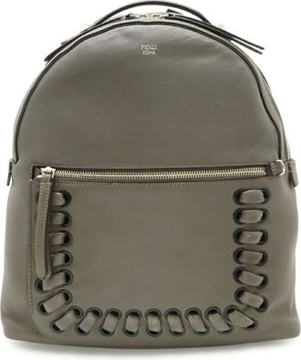 Fendi Grayish Leather Backpack (Pre-Owned)