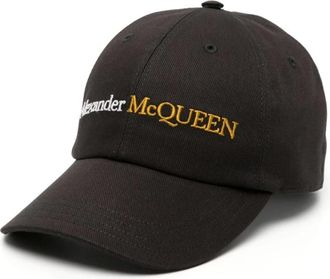 Alexander McQueen Logo Geborduurde Zwart & Goud Pet - Heren - Petten - Zwart - M - Katoen - Accessoires