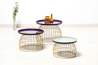 Kayoom Beistelltisch »Laudatio Beistelltisch-Set, Beistelltische im 3er-Set,Gitteroptik« Set, 3 Stk. tlg. 3er-Set, vielfältig einsetzbar, aktuelle Farben