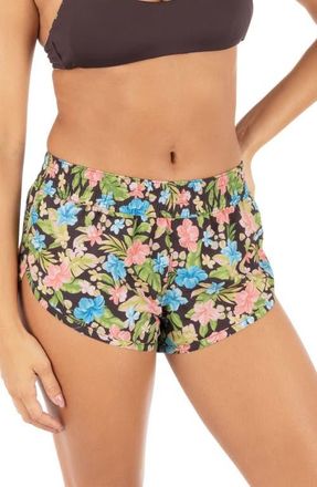 Hurley Miami Garden Beachrider Cover-Up Shorts in Mole at Nordstrom, Size X-Large