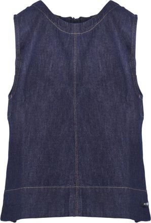 Roy Rogers Top Lili cropped - Dames - Tops zonder mouwen - Blauw - L - Katoen - Tops