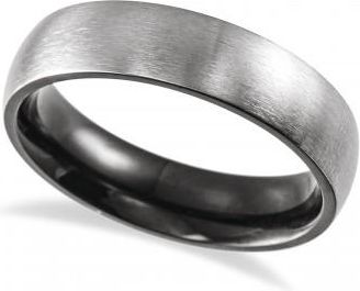 Allurez Satin Finish Dome Wedding Ring Band Black PVD Titanium (6mm)