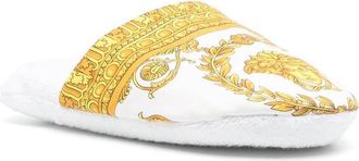 Versace Unisex Slippers Both Slides Ecoleather White Cotton Flat Shoes