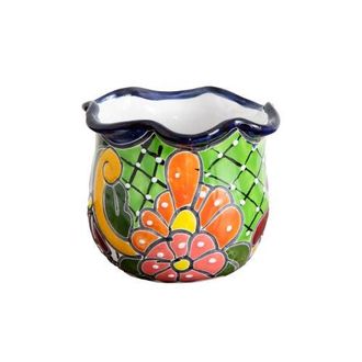 Nearly Natural 6-in X 7-in Handmade Mexican Talavera Ceramic Planter in Multicolor at Nordstrom