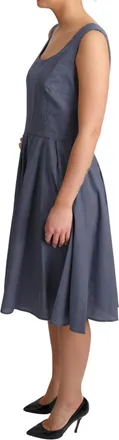 Dolce & Gabbana Womens Blue Polka Cotton A-Line Stretch Dress