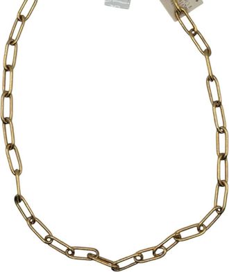 Made in Italy Womens Paperclip Link Chain Necklace In Gold