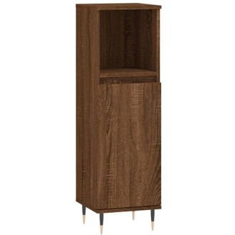 vidaXL Armario De Ba&ntilde;o Madera Contrachapada Marr&oacute;n Roble 30x30x100 Cm Vidaxl