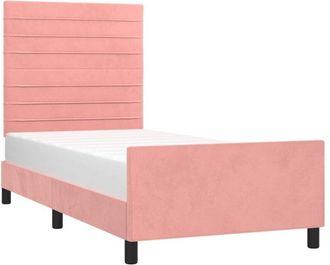 vidaXL Estructura De Cama Sin Colch&oacute;n Terciopelo Rosa 90x190 Cm Vidaxl