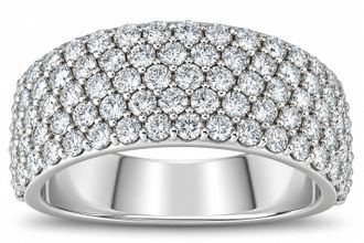 Pompeii3 2 3/4 ct Pave Diamond Wide Wedding Ring Womens Anniversary Ring 14k White Gold