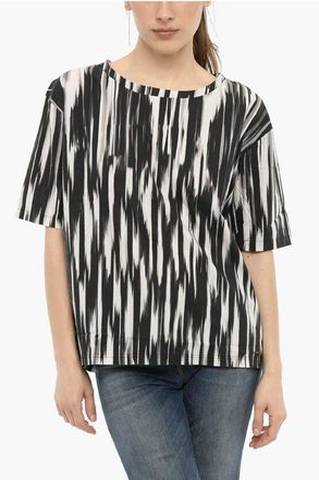 Woolrich Popeline blouse met kleurverloop in zwart-wit