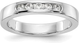 Diamond2Deal 14k White Gold Lab Grown Diamond Wedding Band Ring 1/4Ct Clarity- VS Color- D-E