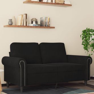 vidaXL Sof&aacute; De 2 Plazas Terciopelo Negro 120 Cm Vidaxl