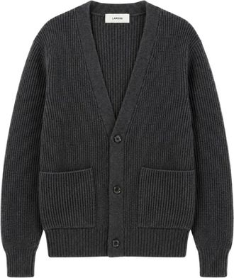 Lardini Geribde gebreide vest met opgestikte zakken - Heren - Vesten - Grijs - L - Truien & Vesten