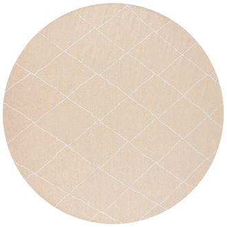 Beliani Alfombra Moderna Para Interior Y Exterior Redonda Con Patr&oacute;n Geom&eacute;trico 160 Cm Beige Gwalior