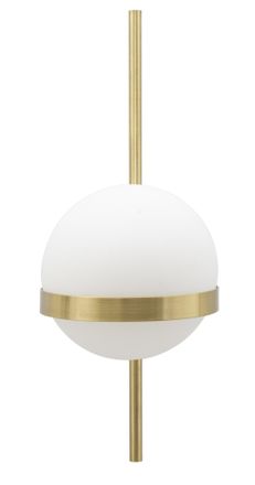 Mauro Ferretti Aplique de metal dorado con esfera de cristal blanco cm 15x20x40