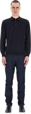 Drumohr Lightweight Cotton Long Sleeve Polo