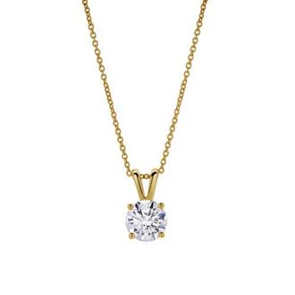 LuvMyJewelry Lucent 14K Gold Round Lab Grown Diamond Pendant - 1 Ct in 14K Yellow Gold at Nordstrom