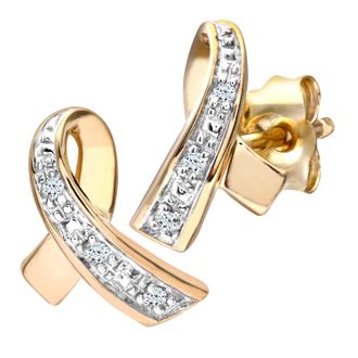 Diamant L'éternel Womens 9ct Yellow Gold Diamond Kiss Earrings - One Size