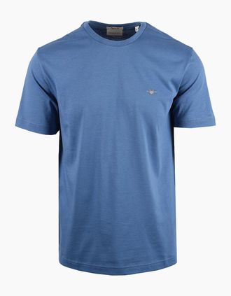 GANT Mens GANT REG FIT SHIELD T-SHIRT BLUE HORIZON - Size: 42