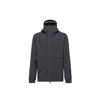 Moncler Moncler Sillon Hooded Wool Blend Windbreaker, Men, Grey, Size: 1